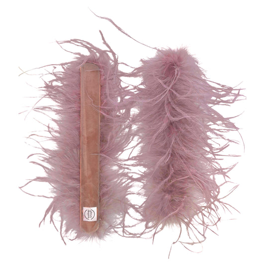 Dusty Pink Ostrich Feather Cuff Bracelet Pair - JUMBO Full Volume