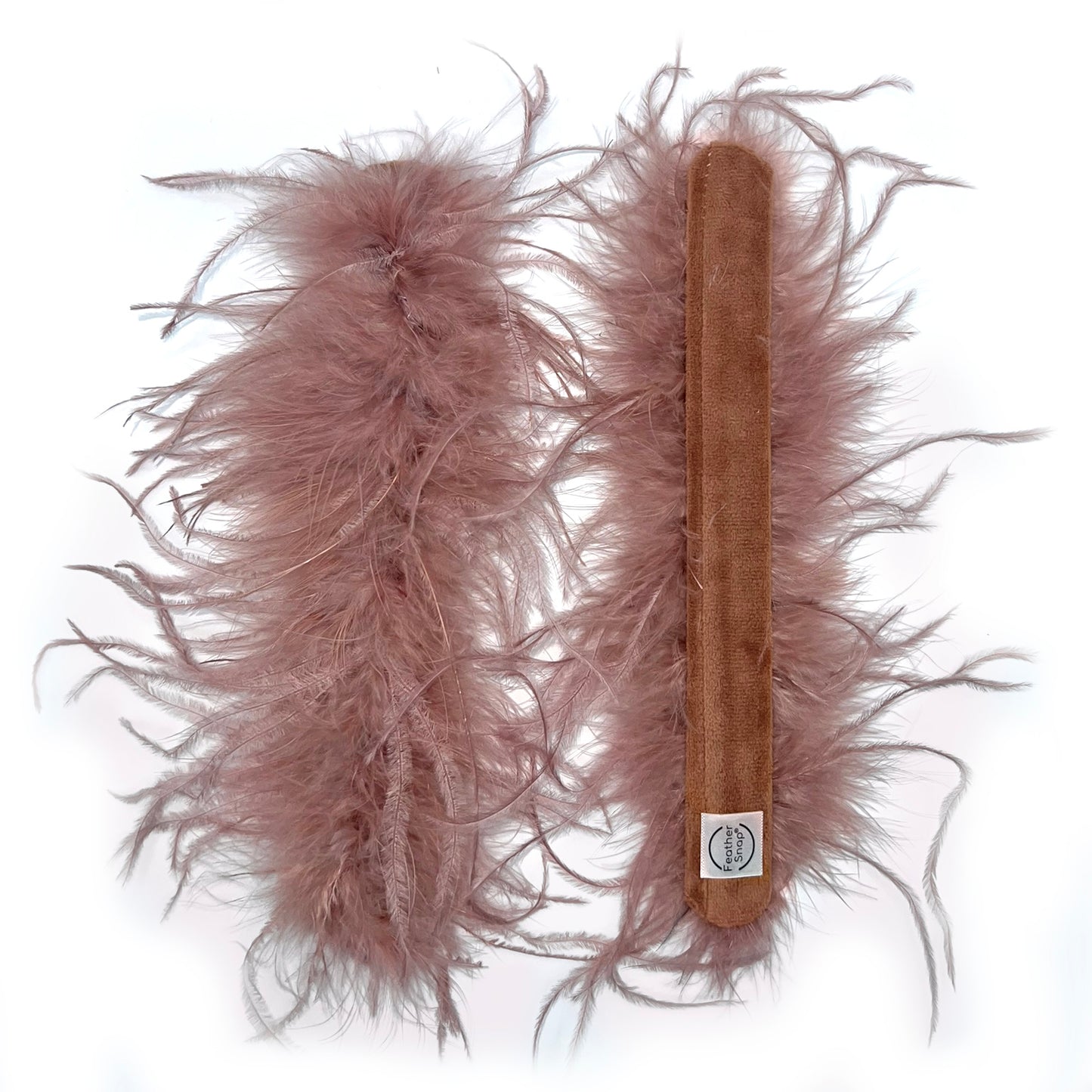 Dusty Pink Ostrich Feather Cuff Bracelet Pair - Full Volume