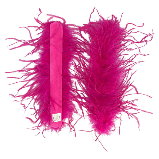 Hot Pink Ostrich Feather Cuff Bracelet Pair - JUMBO Full Volume *NEW IN*
