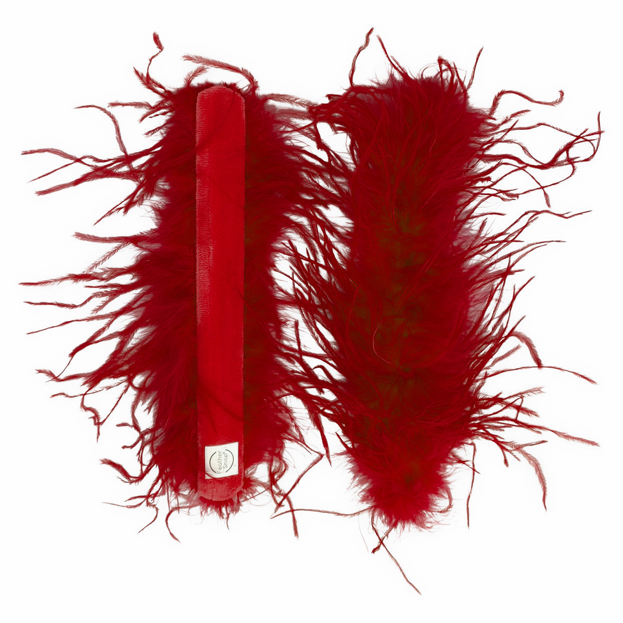 Burgundy Maroon Ostrich Feather Cuff Bracelet Pair - JUMBO Full Volume