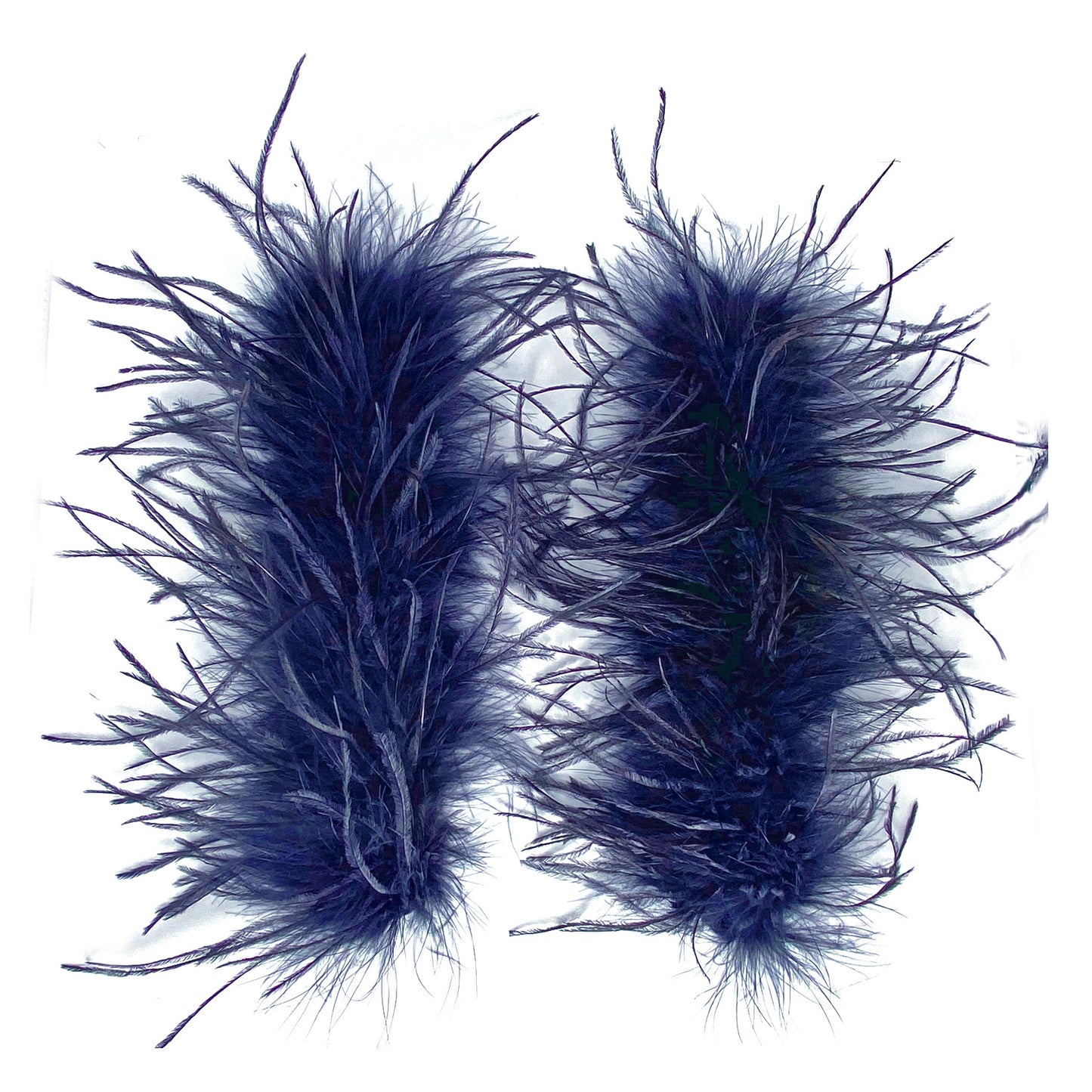 Navy Ostrich Feather Cuff Bracelet Pair - JUMBO Full Volume