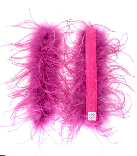 Barbie Pink Ostrich Feather Cuff Bracelet Pair - JUMBO Full Volume