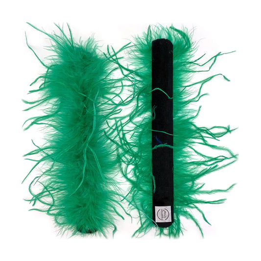 Green Ostrich Feather Cuff Bracelet Pair - Full Volume