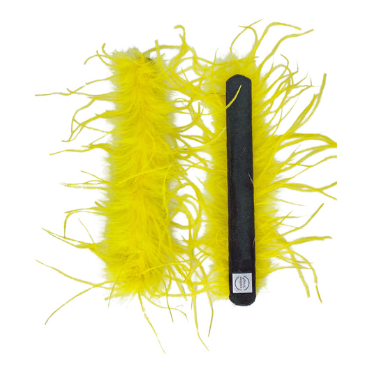 Yellow Ostrich Feather Cuff Bracelet Pair - Full Volume CLEARANCE